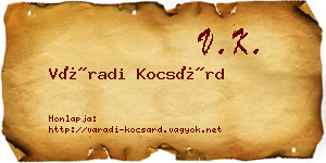 Váradi Kocsárd névjegykártya